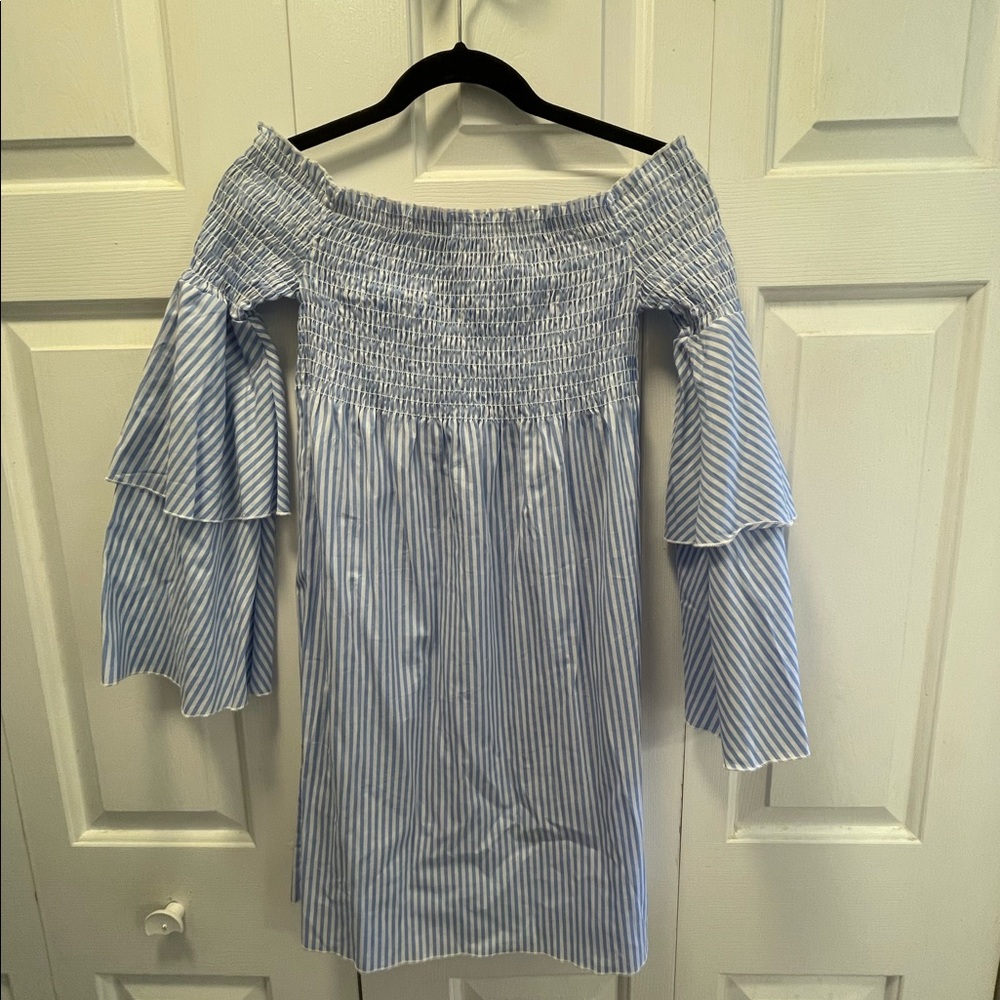 Off The Shoulder Blue Dress